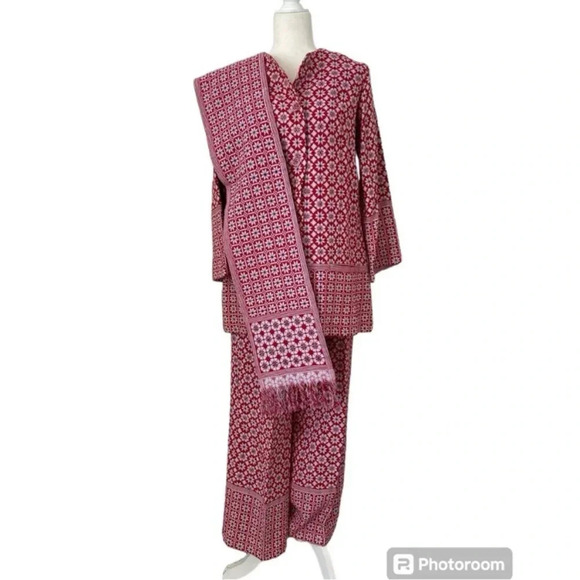Ramona Vintage Womens Red Leisure Pant Suit Size Medium - Picture 1 of 11
